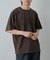 スプレー加工アップリケロゴTシャツ
