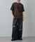 スプレー加工アップリケロゴTシャツ