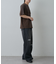 スプレー加工アップリケロゴTシャツ
