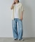 【UNISEX】ワイドストレートクラッシュデニム