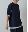ストライプフハク切替半袖T