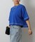 スマートワイドクロップド配色ステッチTシャツ