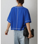 スマートワイドクロップド配色ステッチTシャツ