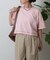 スマートワイドクロップド配色ステッチTシャツ