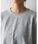 スマートワイドクロップド配色ステッチTシャツ