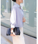 袖タック7分袖ストライプシャツ