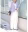 袖タック7分袖ストライプシャツ