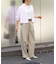 袖タック7分袖ストライプシャツ