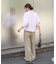 袖タック7分袖ストライプシャツ
