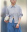 袖タック7分袖ストライプシャツ