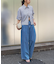袖タック7分袖ストライプシャツ