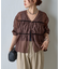 シアーティアード長袖ブラウス