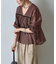 シアーティアード長袖ブラウス