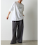 箔プリント袖リブ長袖Tシャツ