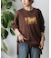 箔プリント袖リブ長袖Tシャツ