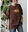 箔プリント袖リブ長袖Tシャツ