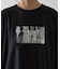 箔プリント袖リブ長袖Tシャツ