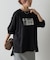 箔プリント袖リブ長袖Tシャツ