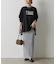 箔プリント袖リブ長袖Tシャツ
