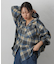 【WEB限定】起毛チェックフードシャツ