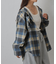 【WEB限定】起毛チェックフードシャツ