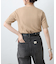 ワイドリブニット半袖コンパクトトップス