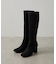 スクエアヒールストレッチブーツ