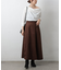 スエードポンチ切替フレアスカート