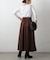 スエードポンチ切替フレアスカート