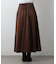 スエードポンチ切替フレアスカート