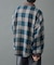 先染めチェック袖ギャザーBIGシャツ