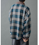 先染めチェック袖ギャザーBIGシャツ