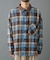 先染めチェック袖ギャザーBIGシャツ