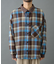 先染めチェック袖ギャザーBIGシャツ