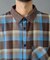 先染めチェック袖ギャザーBIGシャツ