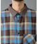 先染めチェック袖ギャザーBIGシャツ