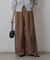 ピーチ起毛2タックワイドパンツ