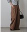 ピーチ起毛2タックワイドパンツ
