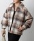 フェイクリングウールチェックZIPブルゾン