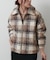フェイクリングウールチェックZIPブルゾン