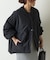 【WEB限定】サイドZIPノーカラー中綿ジャケット