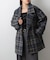 チェックダブルテーラードジャケットコート