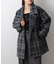 チェックダブルテーラードジャケットコート