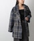 チェックダブルテーラードジャケットコート
