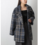 チェックダブルテーラードジャケットコート