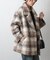チェックダブルテーラードジャケットコート