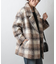 チェックダブルテーラードジャケットコート