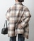 チェックダブルテーラードジャケットコート