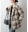 チェックダブルテーラードジャケットコート