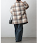 チェックダブルテーラードジャケットコート